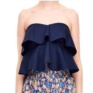 Rebecca Taylor Midnight Blue Strapless Top